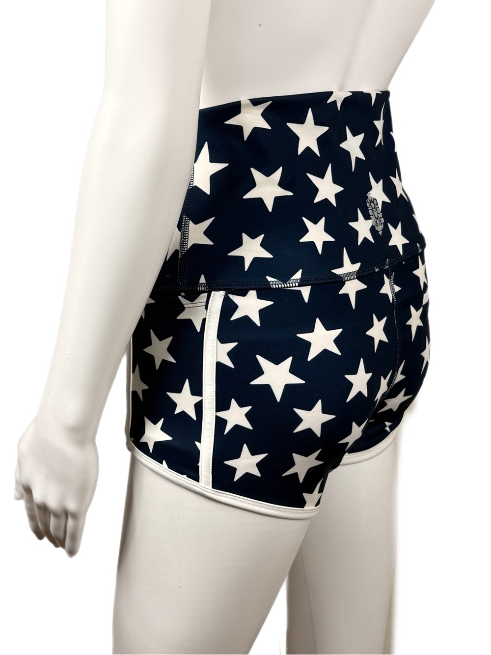 Free People | Island Time Navy Star-Print High-Rise Yoga Athletic Shorts - Picture 7 of 15
